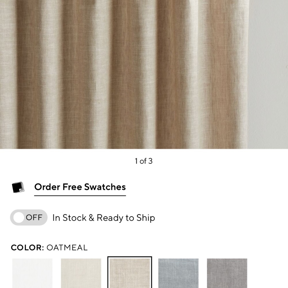 Pottery Barn Emery Oatmeal Blackout  Curtains (2)100w x 84l gently used